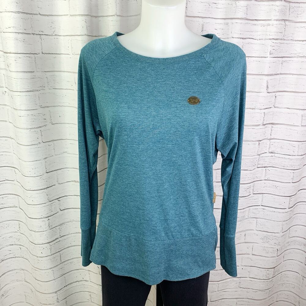 Naketano Womens Shirt Size Large Teal Sweatshirt Top